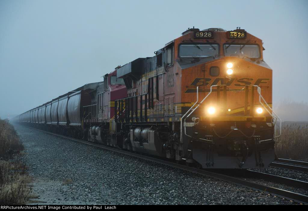 Grain train cruises east